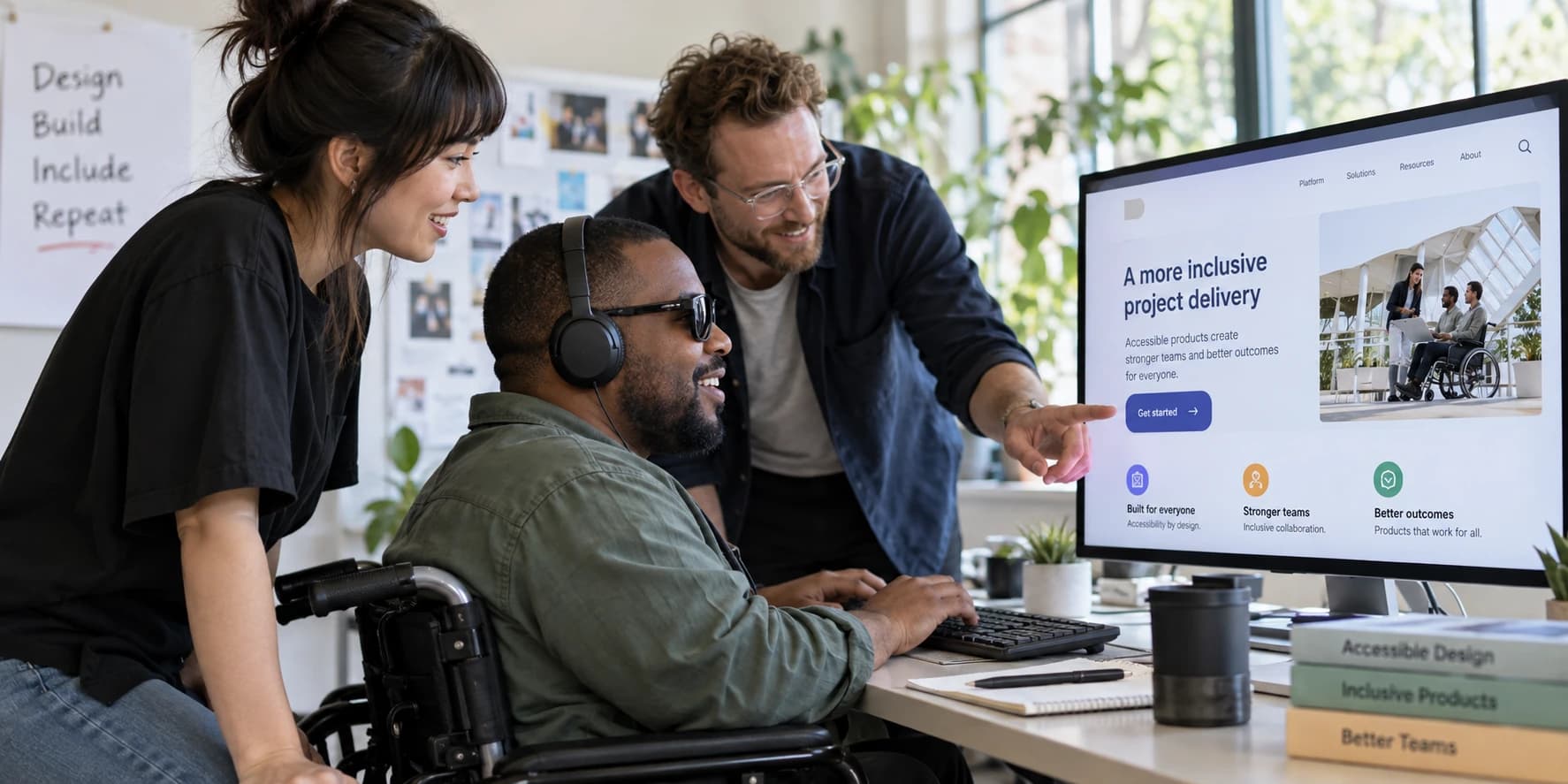 Team testing an accessible website with keyboard and assistive technology